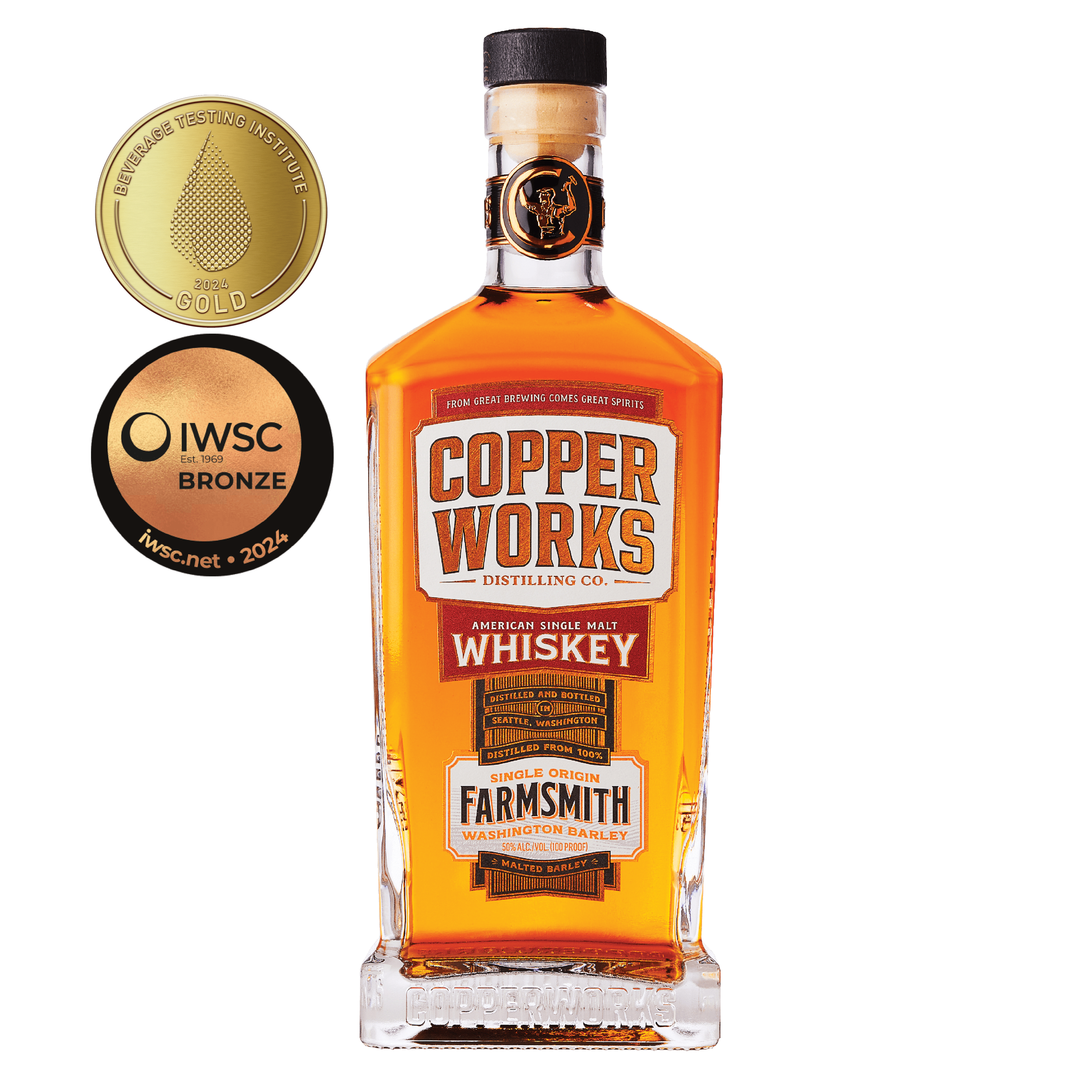 Copperworks Farmsmith American Single Malt Whiskey (700ml